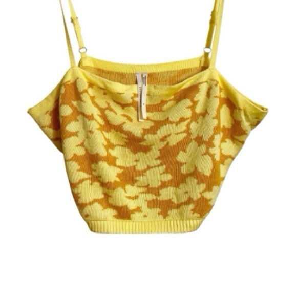 Anthropologie Tops - Anthropologie Yellow Floral Knit Top